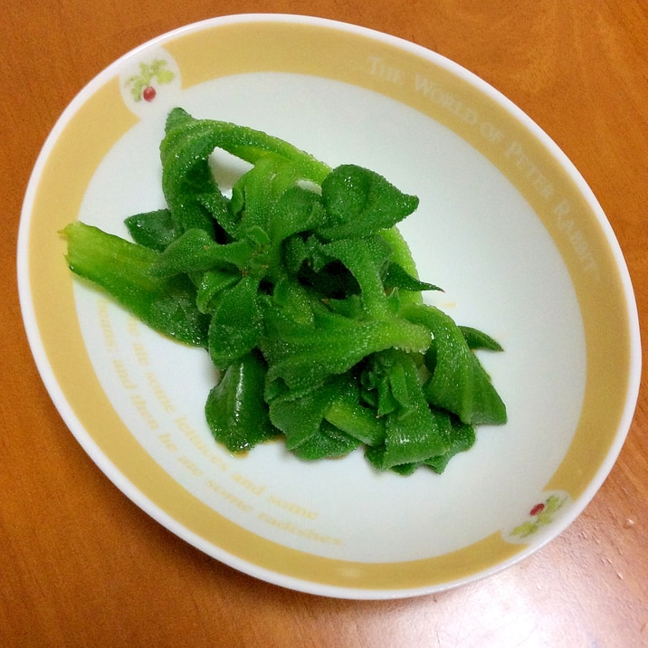 茹でアイスプラントガーリック醤油和え